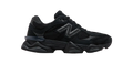 Black sneaker with a prominent brand logo on a white background
